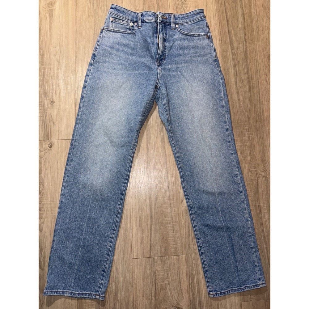 Madewell Curvy 90s Straight Leg Jeans Light Wash High Rise Denim Size 28